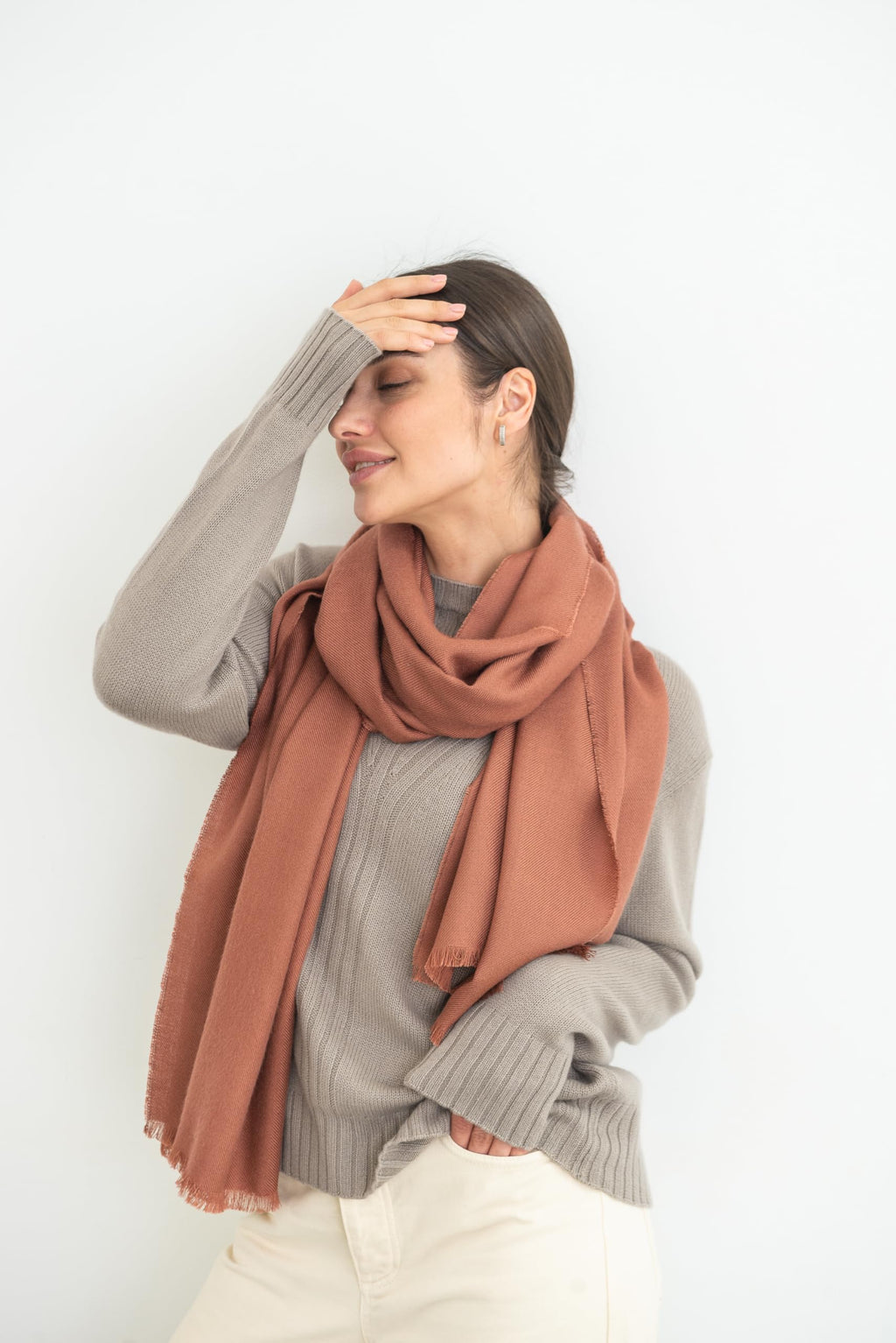 Italian Broad 70% Cashmere and 30% Silk Scarf Shawl Wrap Stole of Premium Quality Super Soft Made in Italy for Woman