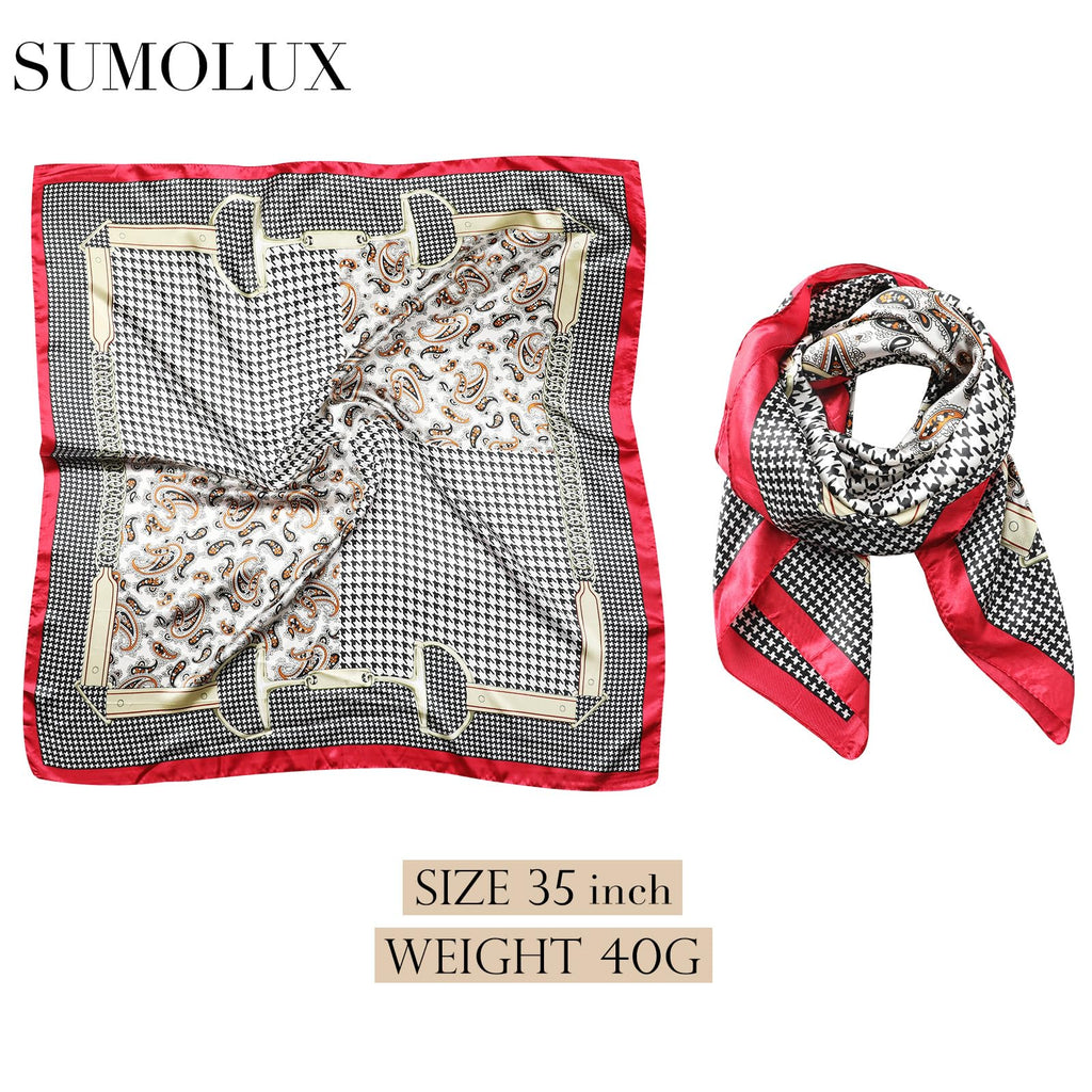 Sumolux Head Hair Scarf for Women 35" Like Satin Silk Hair Wrapping Bandana