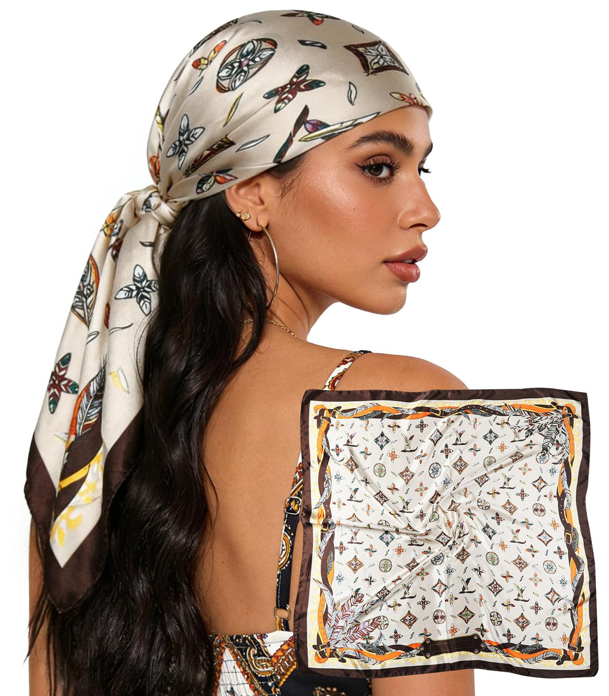 Sumolux Head Hair Scarf for Women 35" Like Satin Silk Hair Wrapping Bandana