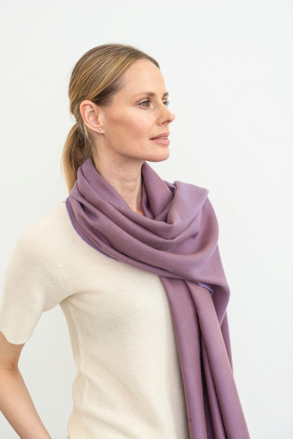 Italian Broad 70% Cashmere and 30% Silk Scarf Shawl Wrap Stole of Premium Quality Super Soft Made in Italy for Woman