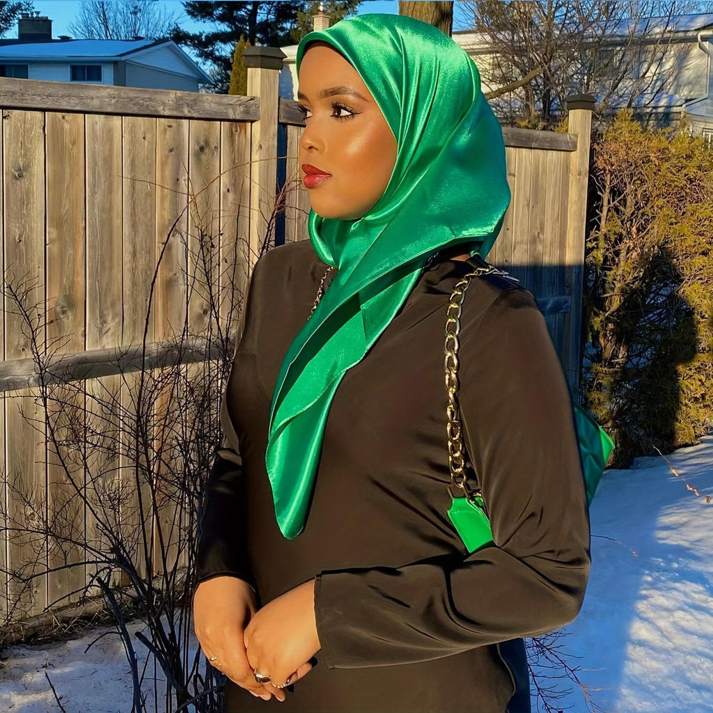 vimate 35" Square Silk Like Head Scarf - Women's Fashion Satin Scarf Bandana for Hair Wrapping at Night.