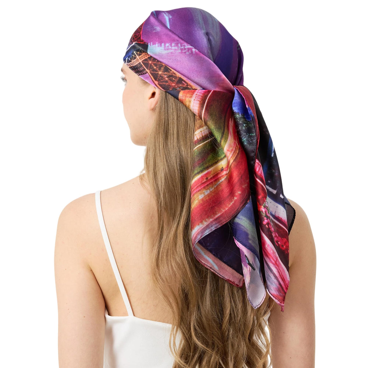 100% Mulberry Silk Head Scarf for Hair-Women's 35'' Square Silk Neck Scarf for Sleeping Wrap at Night