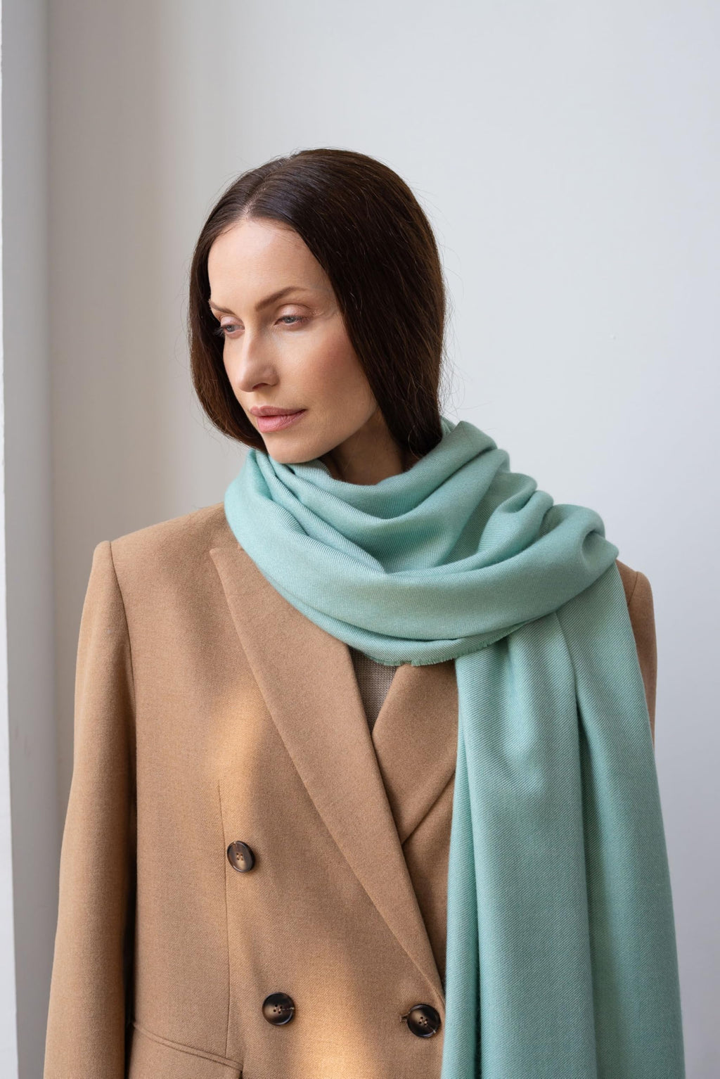 Italian Broad 70% Cashmere and 30% Silk Scarf Shawl Wrap Stole of Premium Quality Super Soft Made in Italy for Woman