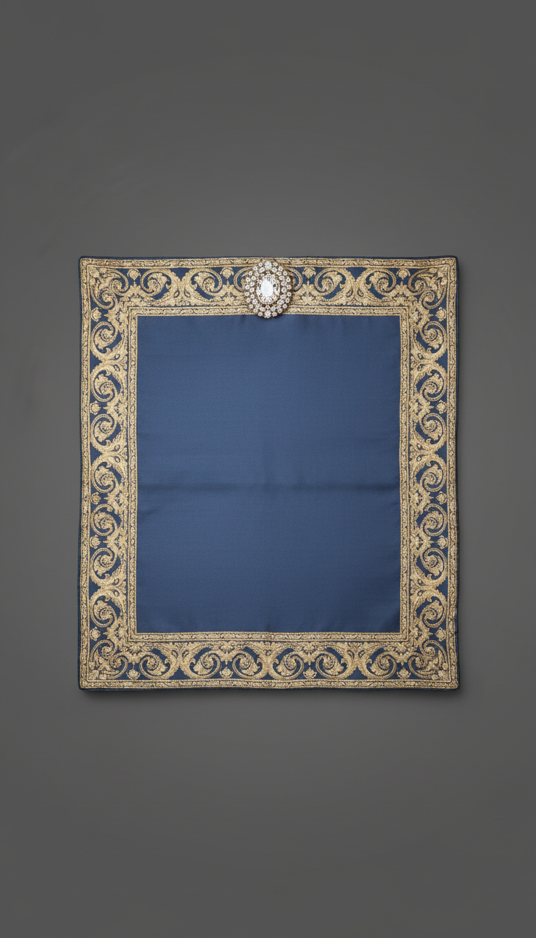 Artisan’s Gold Edition Silk Scarf with Antique Gold Trim
