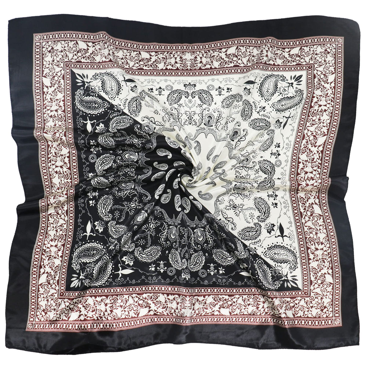 vimate 35" Square Silk Like Head Scarf - Women's Fashion Satin Scarf Bandana for Hair Wrapping at Night.